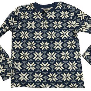 Hanna Andersson NWOT Blue & White Nordic Long Sleeve Tee – Size 12 (Boy)